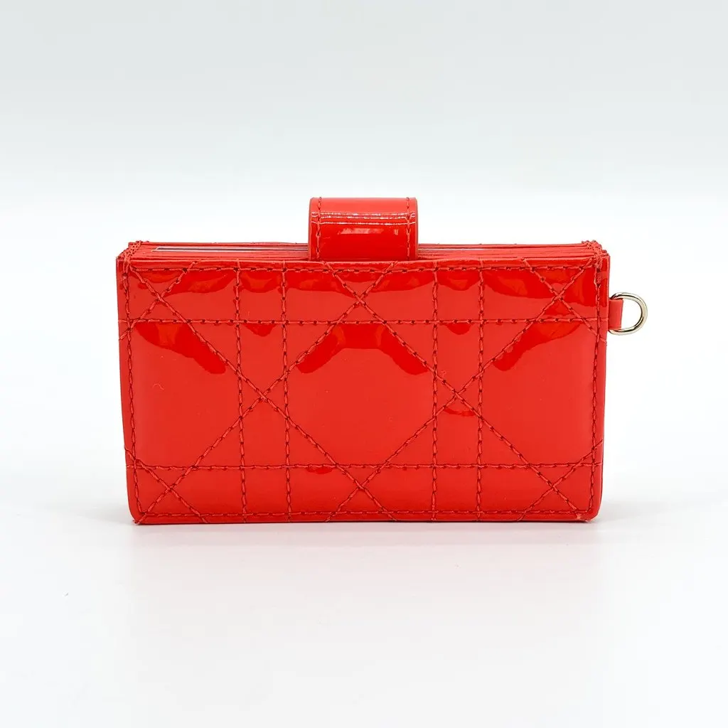 Dior Lady Dior Accordion Card Holder Patent Red Red Leather Very good - Inside View