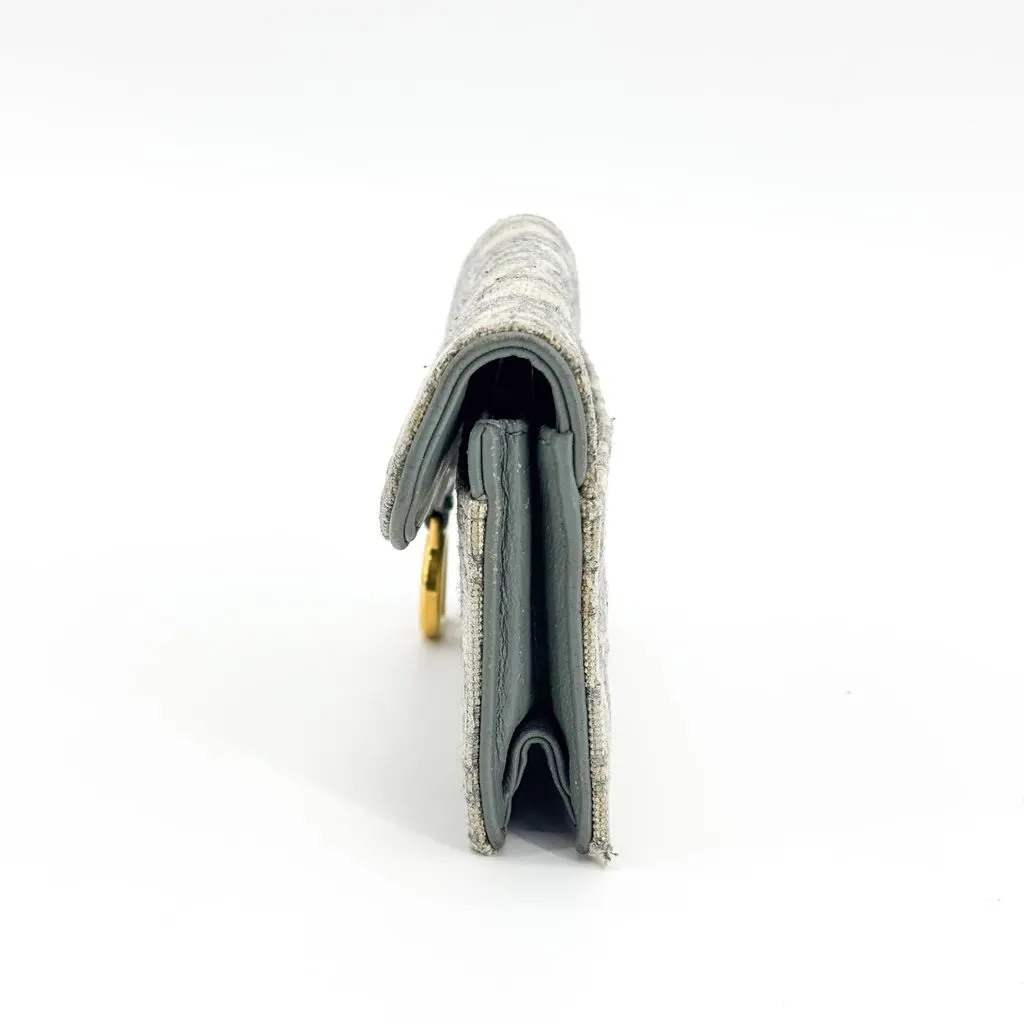 Dior Saddle Lotus Wallet Grey Oblique Jacquard Gold Jacquard Good - Inside View