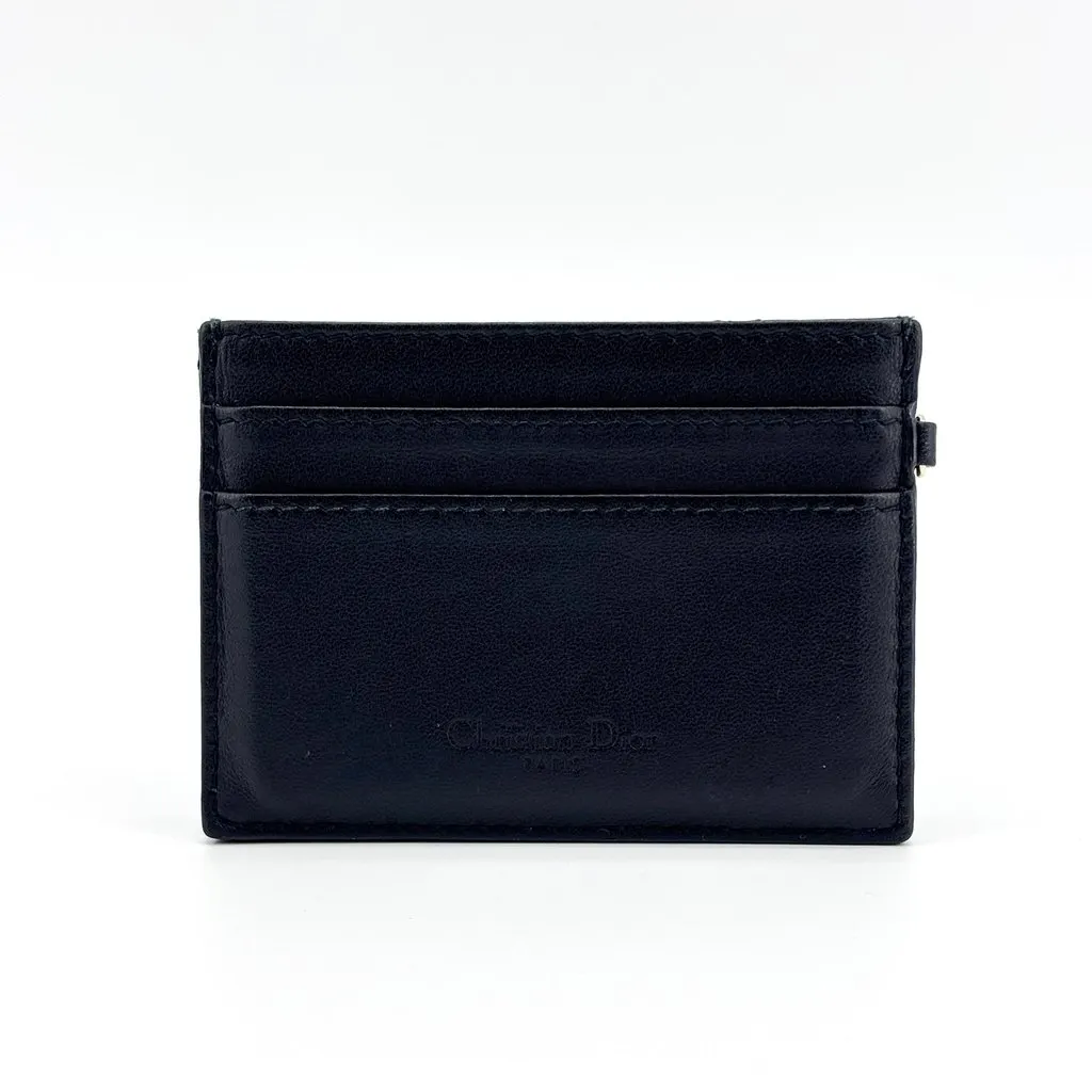 Dior Lady Dior Dioramour Heart Cannage Card Holder Black Black Leather Very good - Inside View