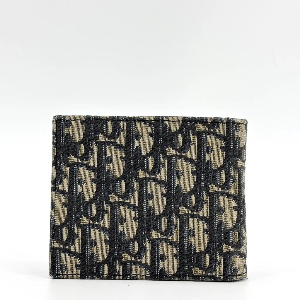 Dior 2-Fold Wallet Beige and Black Dior Oblique Jacquard Beige Jacquard Fair - Inside View