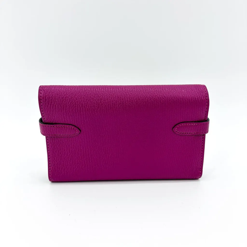 Hermès Kelly Wallet Long Anemone Silver MultiColor Leather Good - Back View