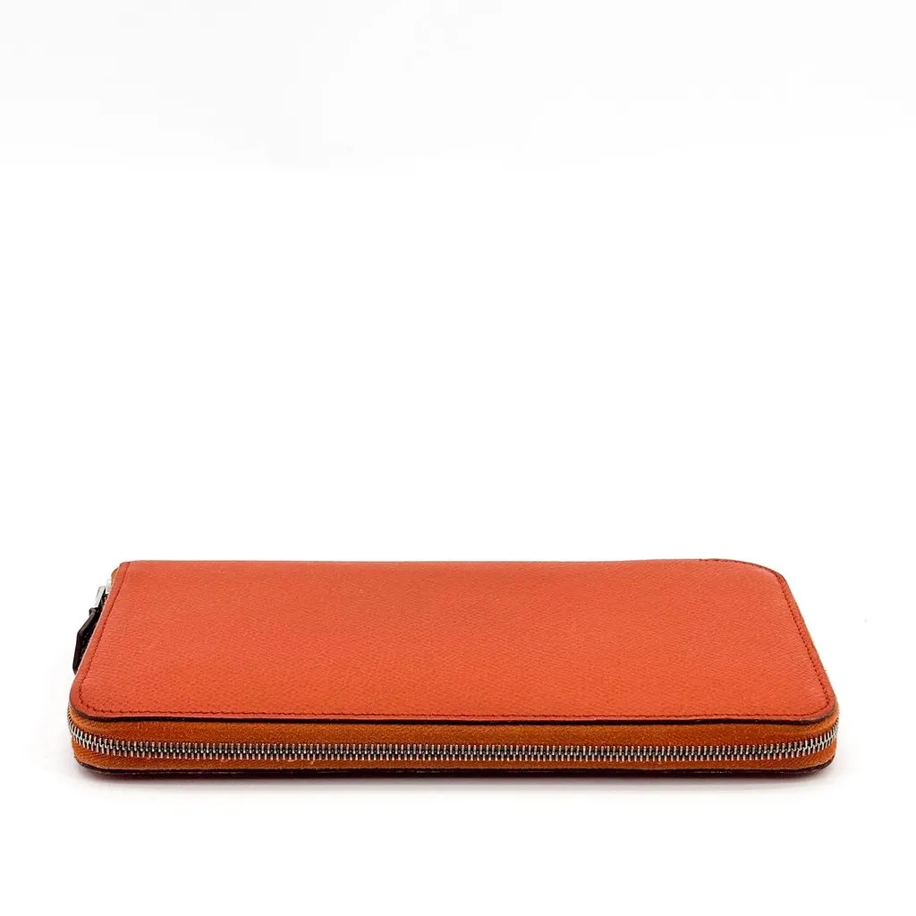 Hermès Azap Silk'In Long Wallet Epsom Orange Orange Leather Good - Box View