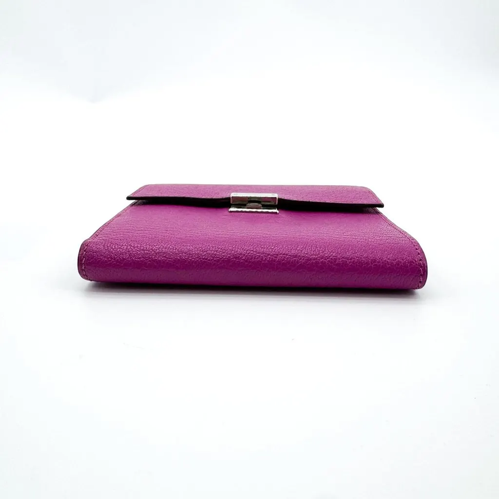 Hermès Clic 12 Wallet Rose Purple Silver Pink Leather Very good - Model View