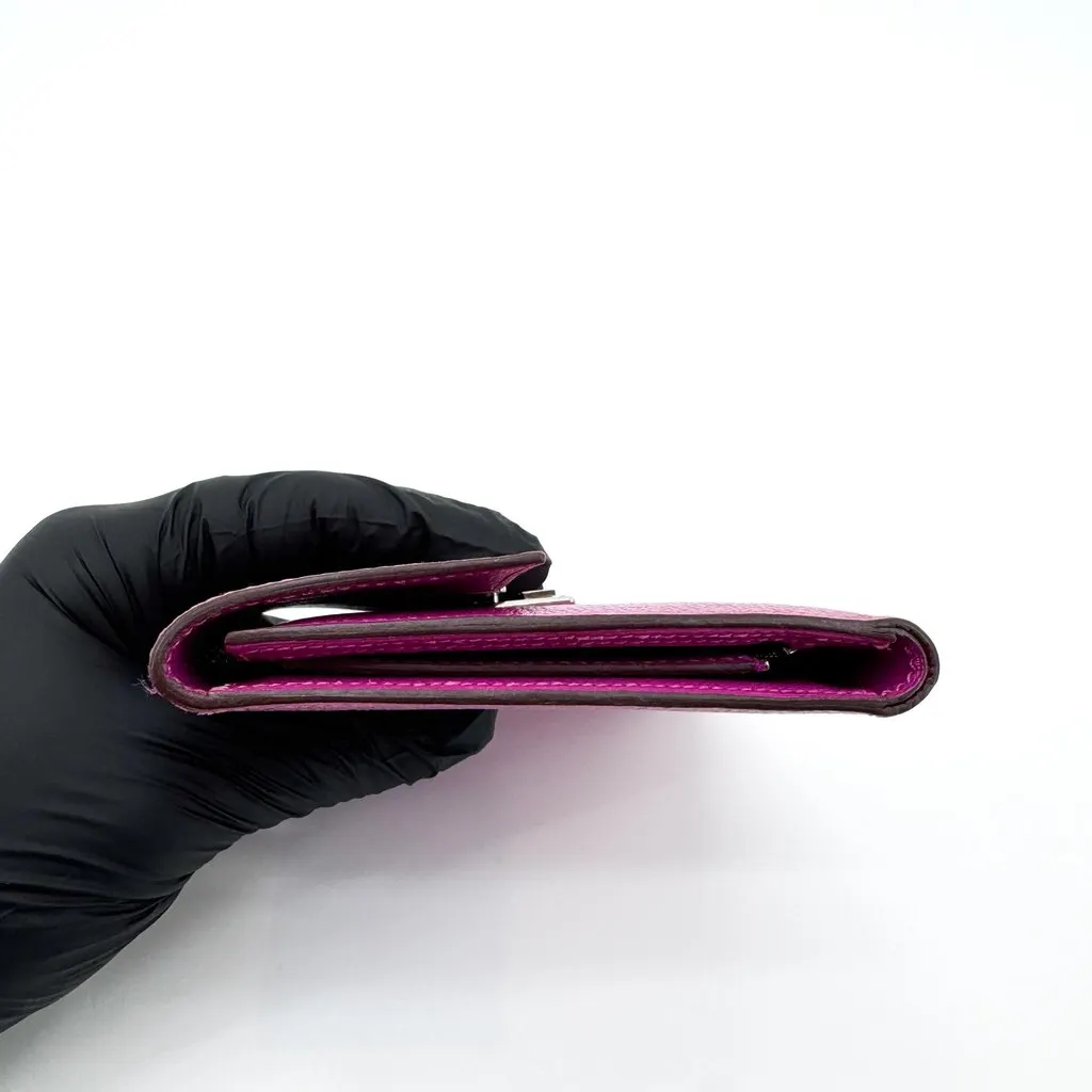 Hermès Clic 12 Wallet Rose Purple Silver Pink Leather Very good - Box View