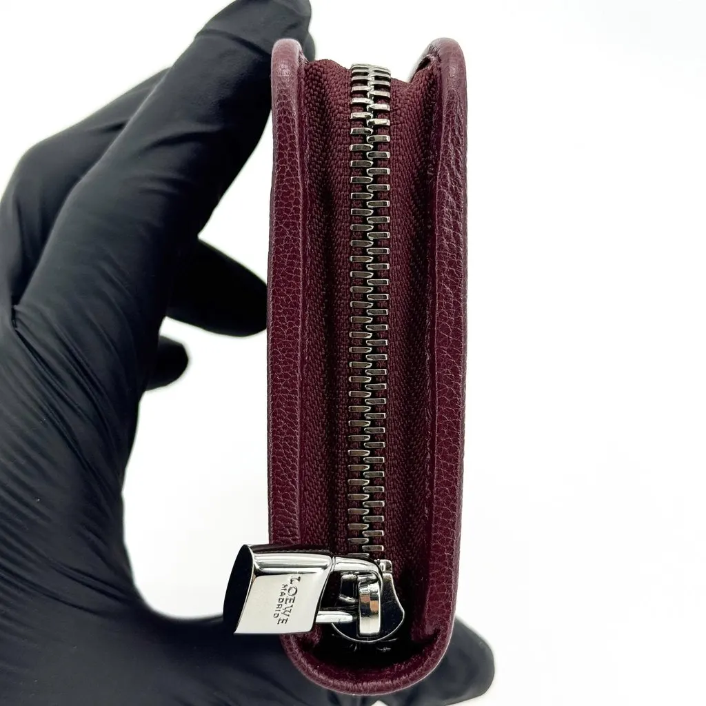 Loewe Anagram Zip Around Wallet Magenta Pink Leather Good - Model View