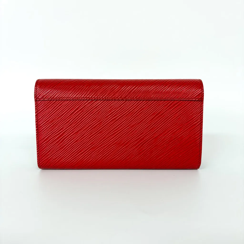 Louis Vuitton Effie Twist Chain Wallet Red Silver Hardware Red Leather Good - Inside View