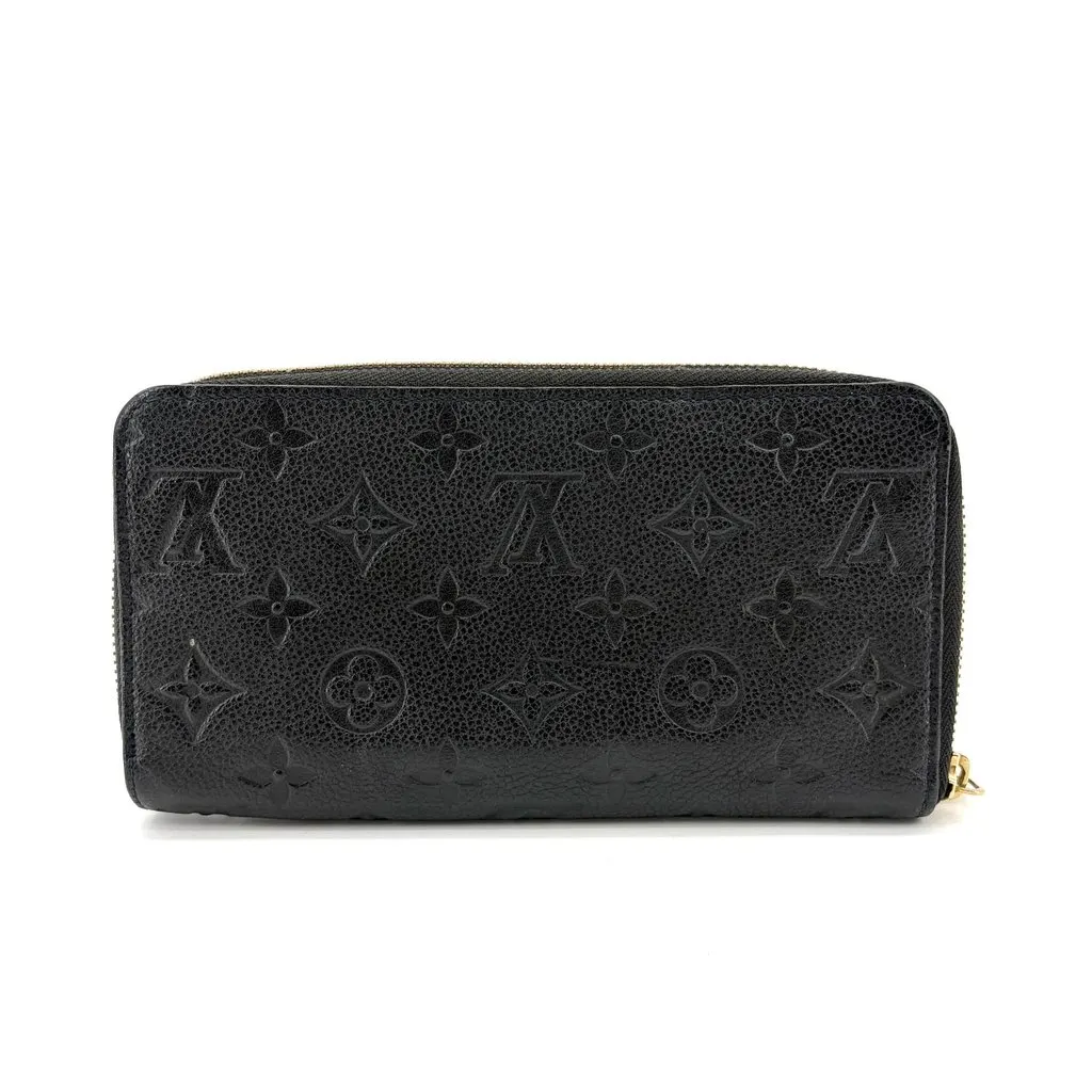 Louis Vuitton Zippy Wallet Monogram Empreinte Noir Black Leather Fair - Back View