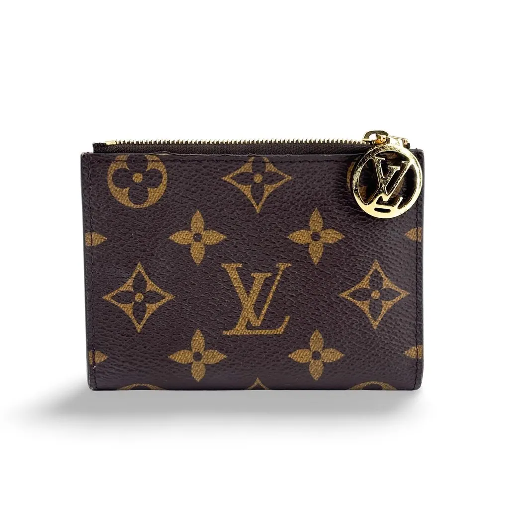 Louis Vuitton Monogram Lisa Compact Wallet Brown Canvas Good - Front View