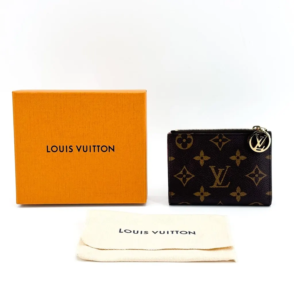 Louis Vuitton Monogram Lisa Compact Wallet Brown Canvas Good - Back View