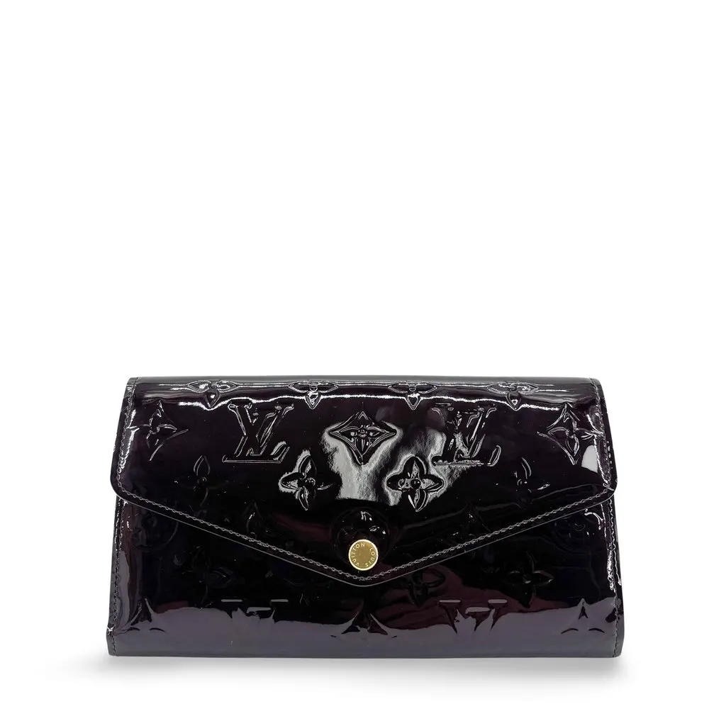 Louis Vuitton Monogram Vernis Portefeuille Sarah Amarante Purple Leather Good - Front View