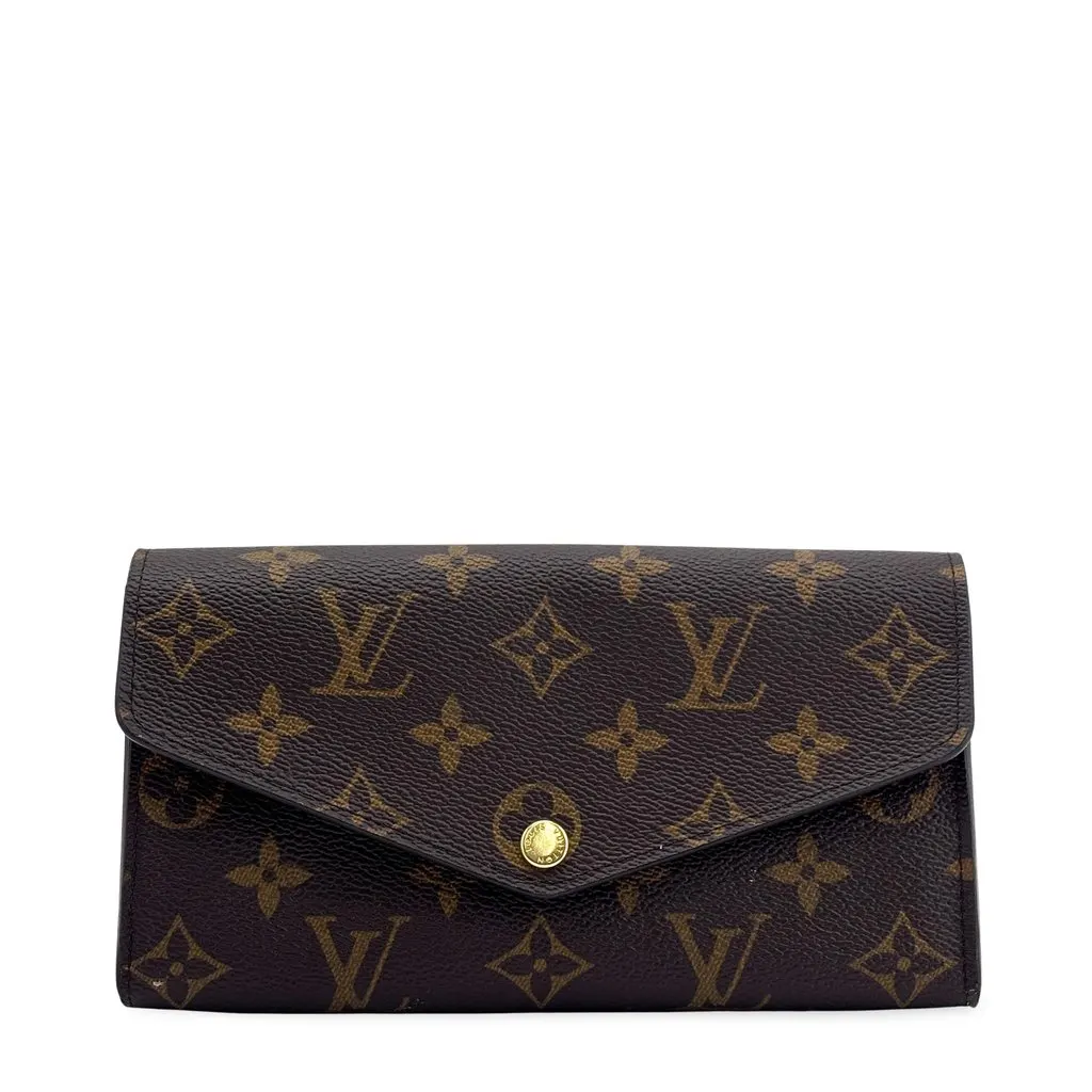 Louis Vuitton Monogram Sarah Wallet Brown Canvas Good - Front View