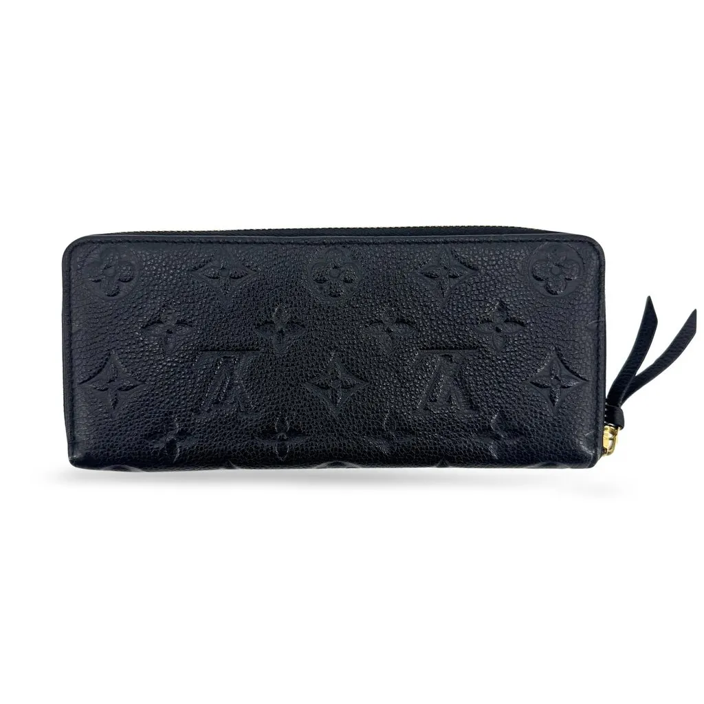Louis Vuitton Monogram Empreinte Zippy Wallet Black Black Leather Very good - Front View