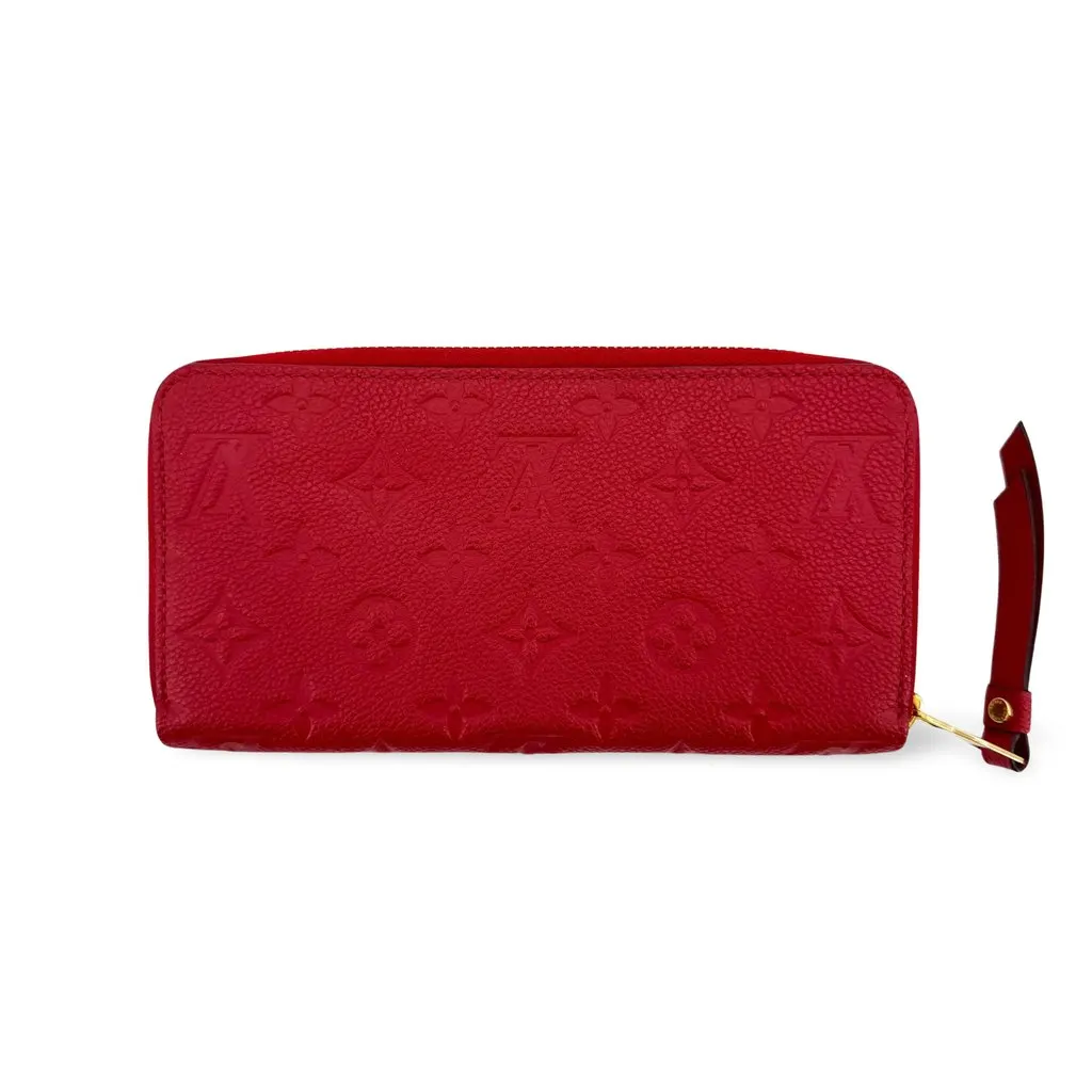 Louis Vuitton Monogram Empreinte Zippy Wallet Scarlet Red Leather Very good - Front View