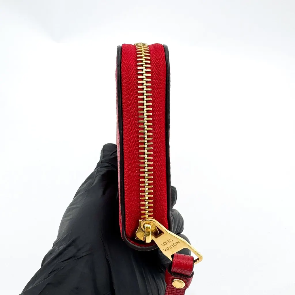 Louis Vuitton Monogram Empreinte Zippy Wallet Scarlet Red Leather Very good - Model View