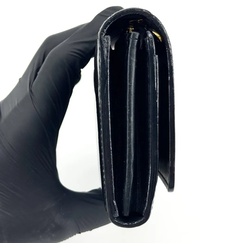 Louis Vuitton Louise Long Wallet Patent Black Gold Black Leather Good - Inside View