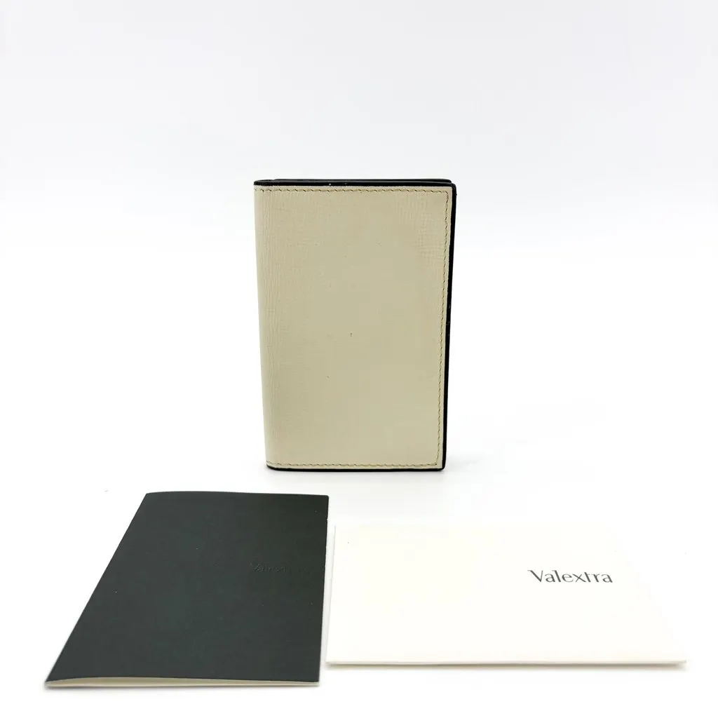 Valextra Vertical Card Holder Pergamena Ivory MultiColor Leather Fair - Back View
