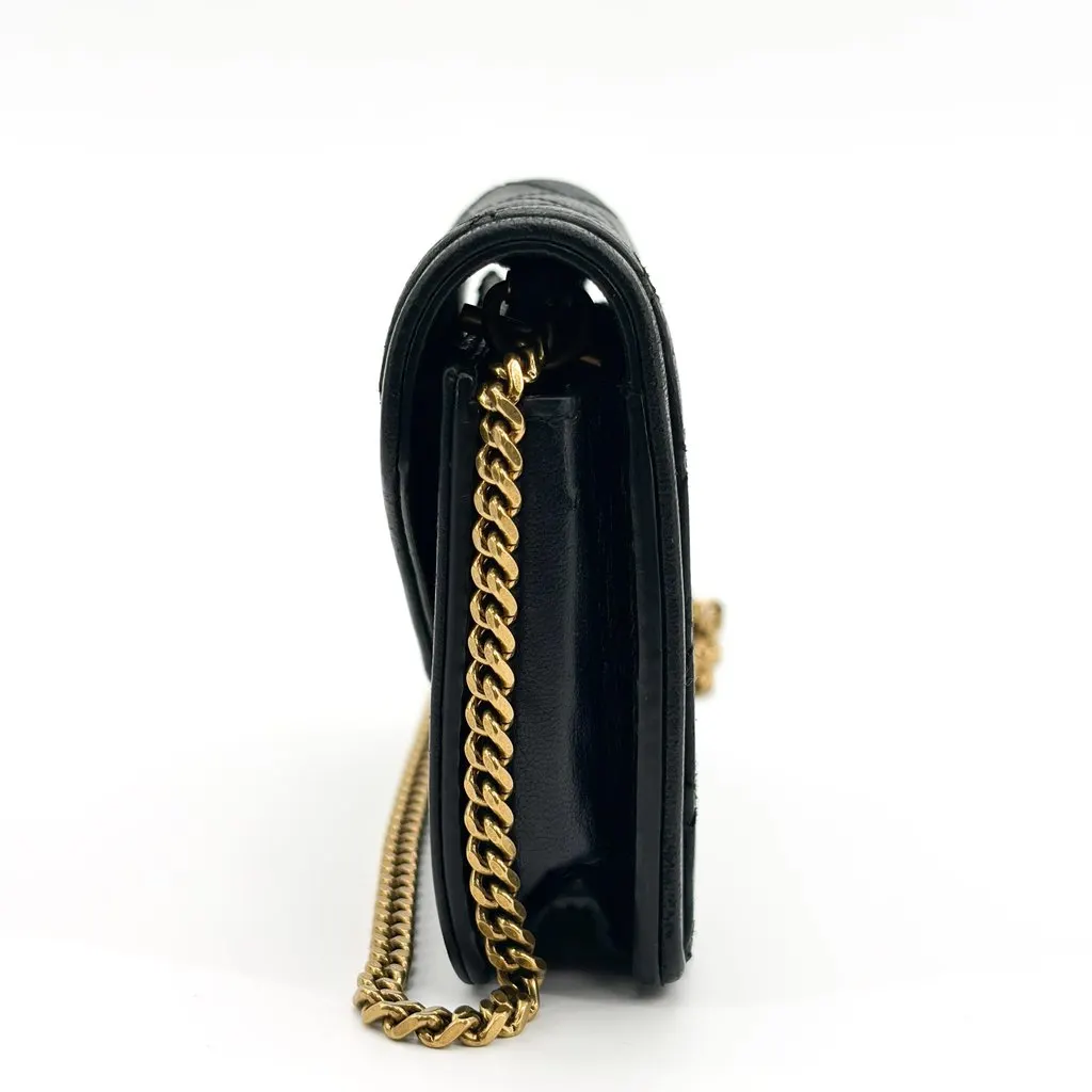 Saint Laurent Gabi Micro Bag Quilted Lambskin Black Black Leather Good - Model View