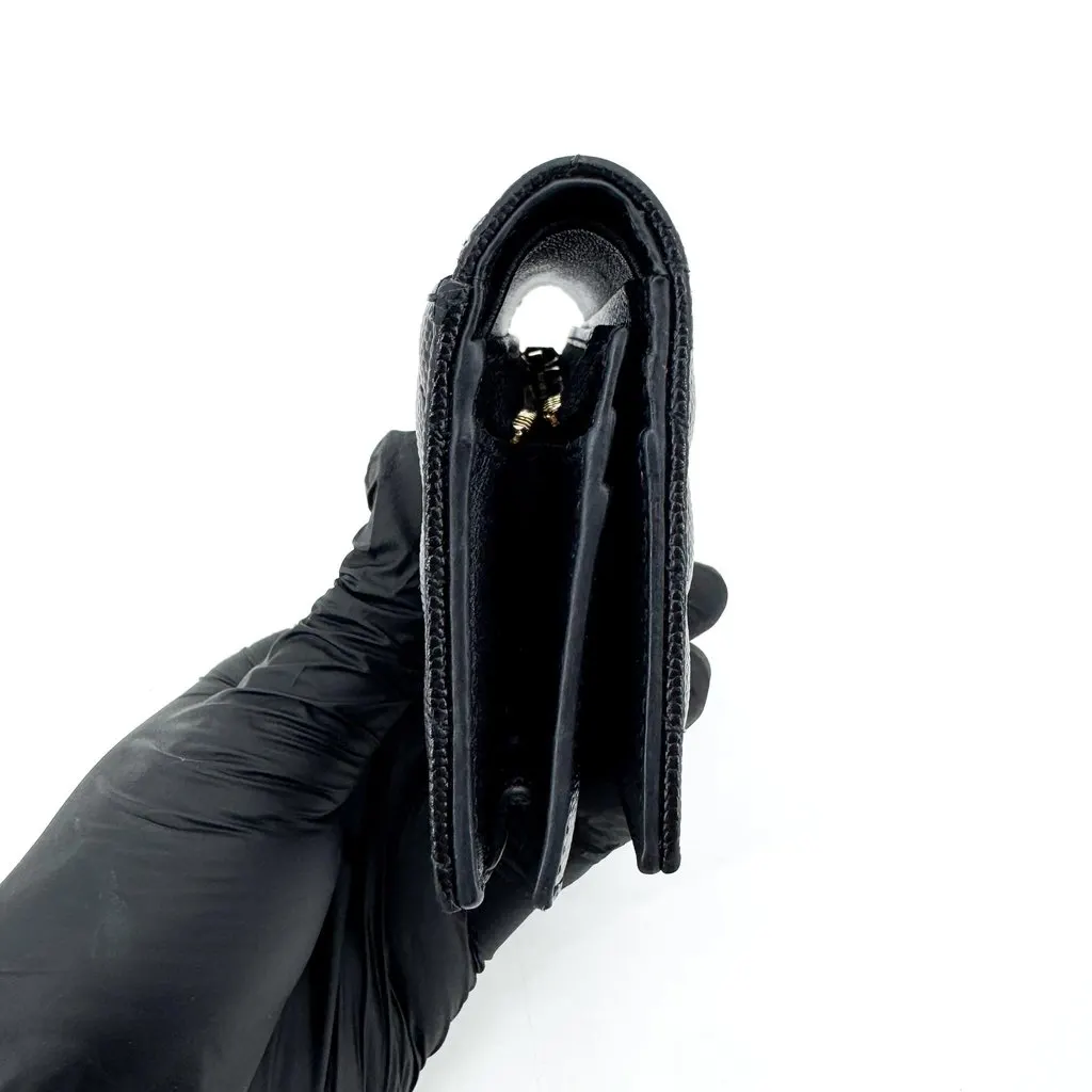 Saint Laurent Monogram Small Envelope Wallet Caviar Gold Black Black Leather Very good - Model View