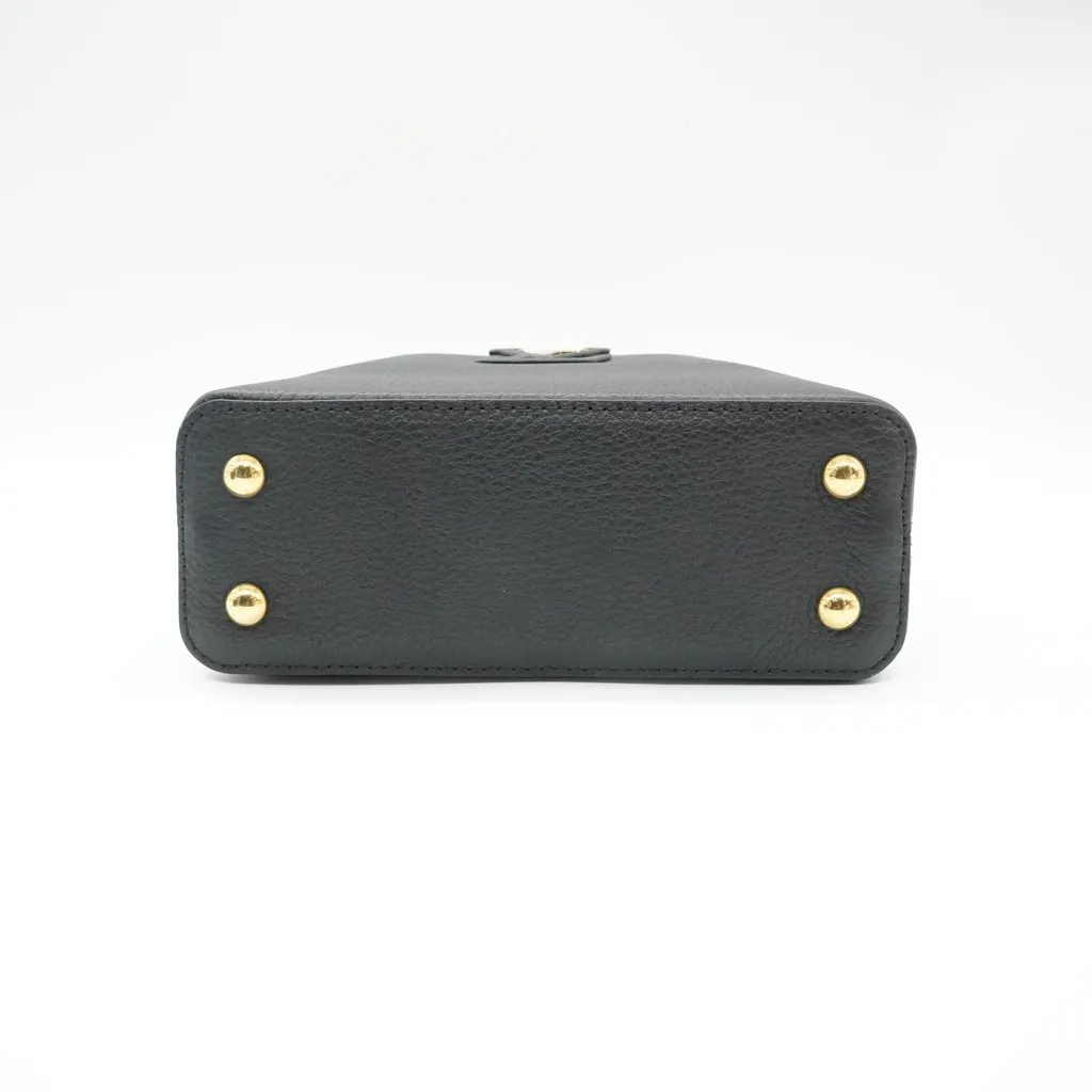 Louis Vuitton Mini Capucine Black Taurillon Black Leather Never worn - Inside View