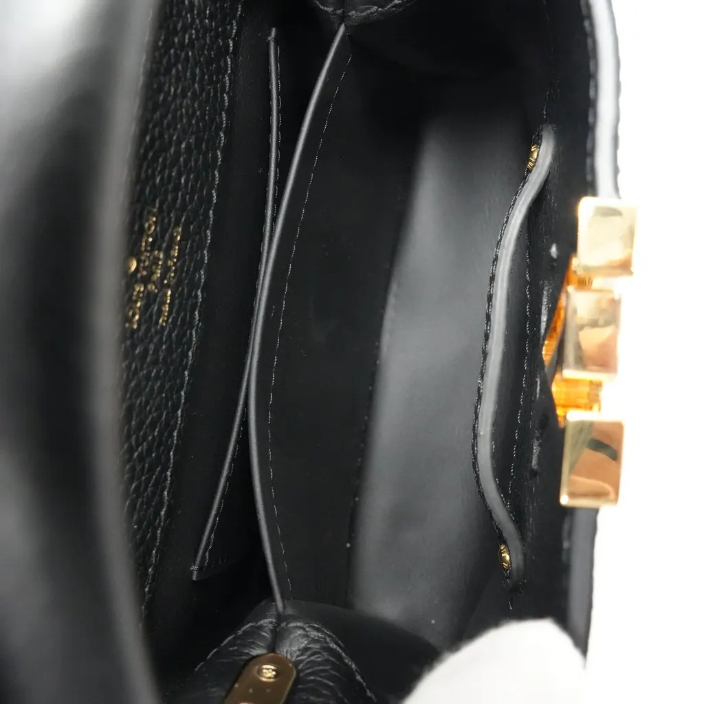 Louis Vuitton Mini Capucine Black Taurillon Black Leather Never worn - Model View