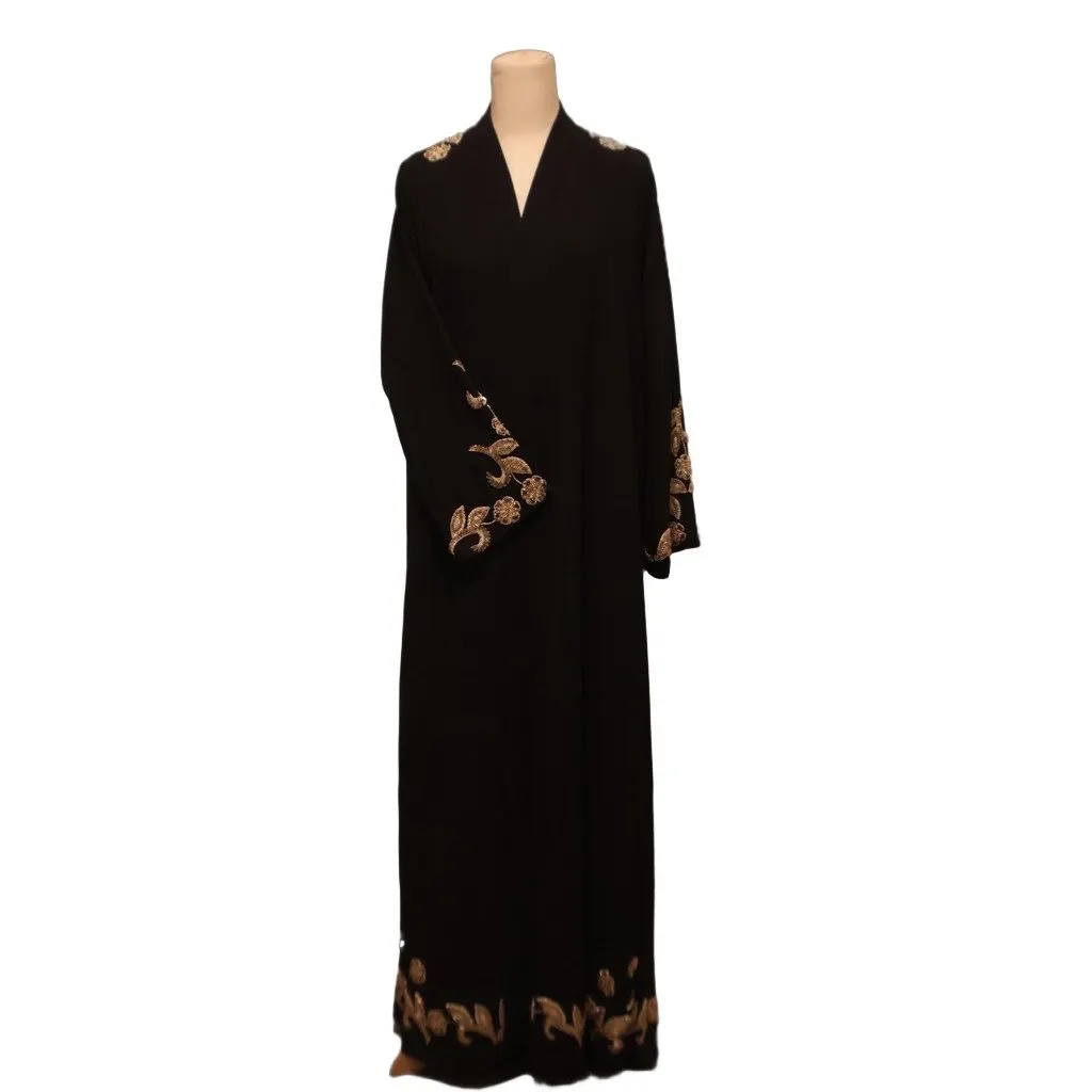 Unsigned Hessa Al Falassi Abaya Black Cotton Never worn, with tag - Front View