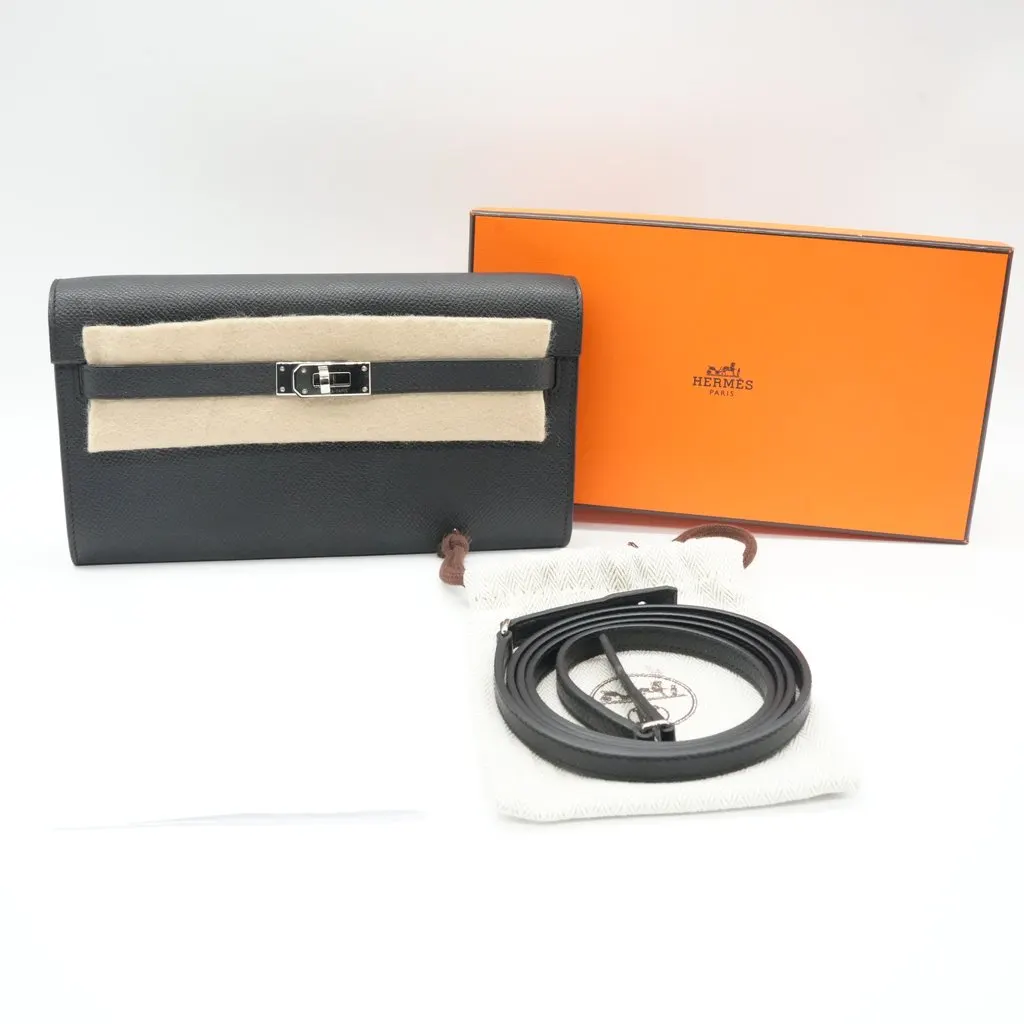 Hermès Kelly To Go Noir Epsom Stamp:K(2025) Black Leather Good - Box View