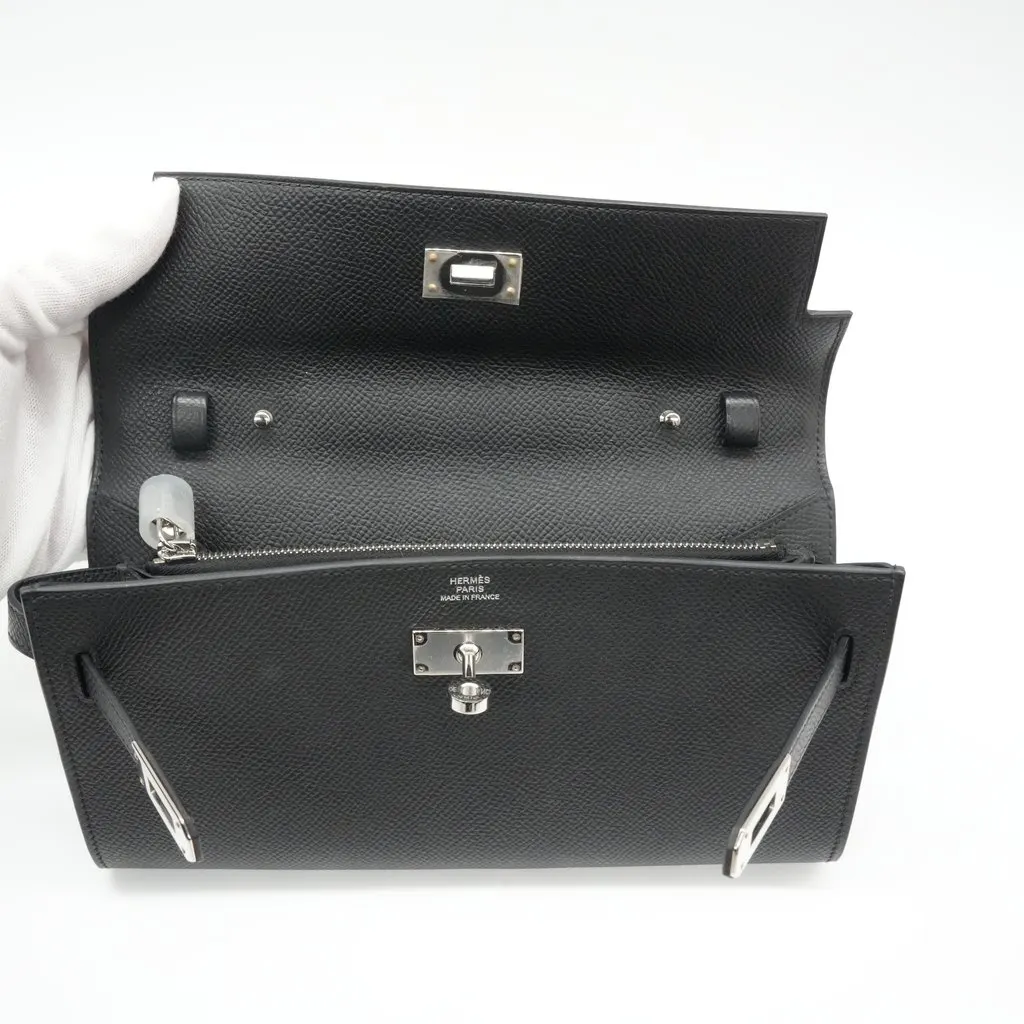 Hermès Kelly To Go Noir Epsom Stamp:K(2025) Black Leather Good - Box View
