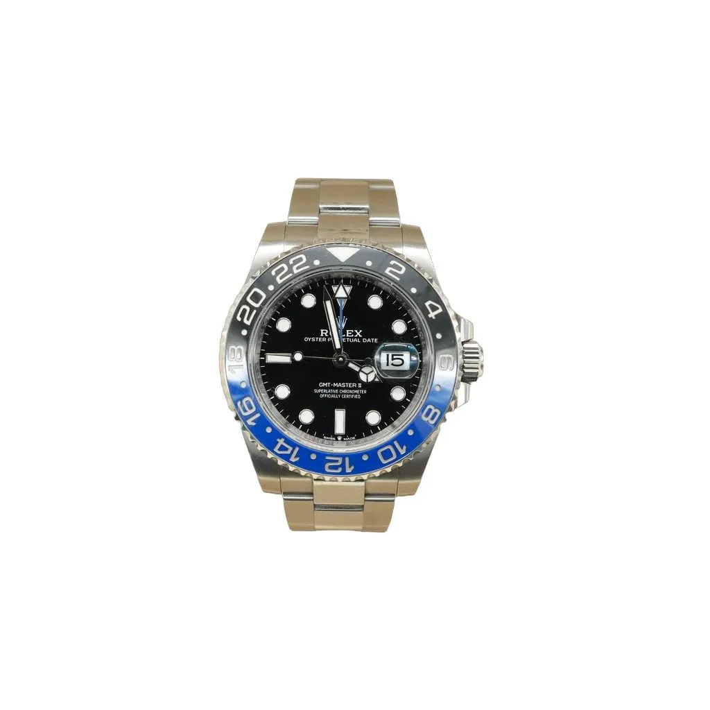 Rolex GMT-Master II 40 mm Batman Oystersteel 126710BLNR Silver Good - Front View