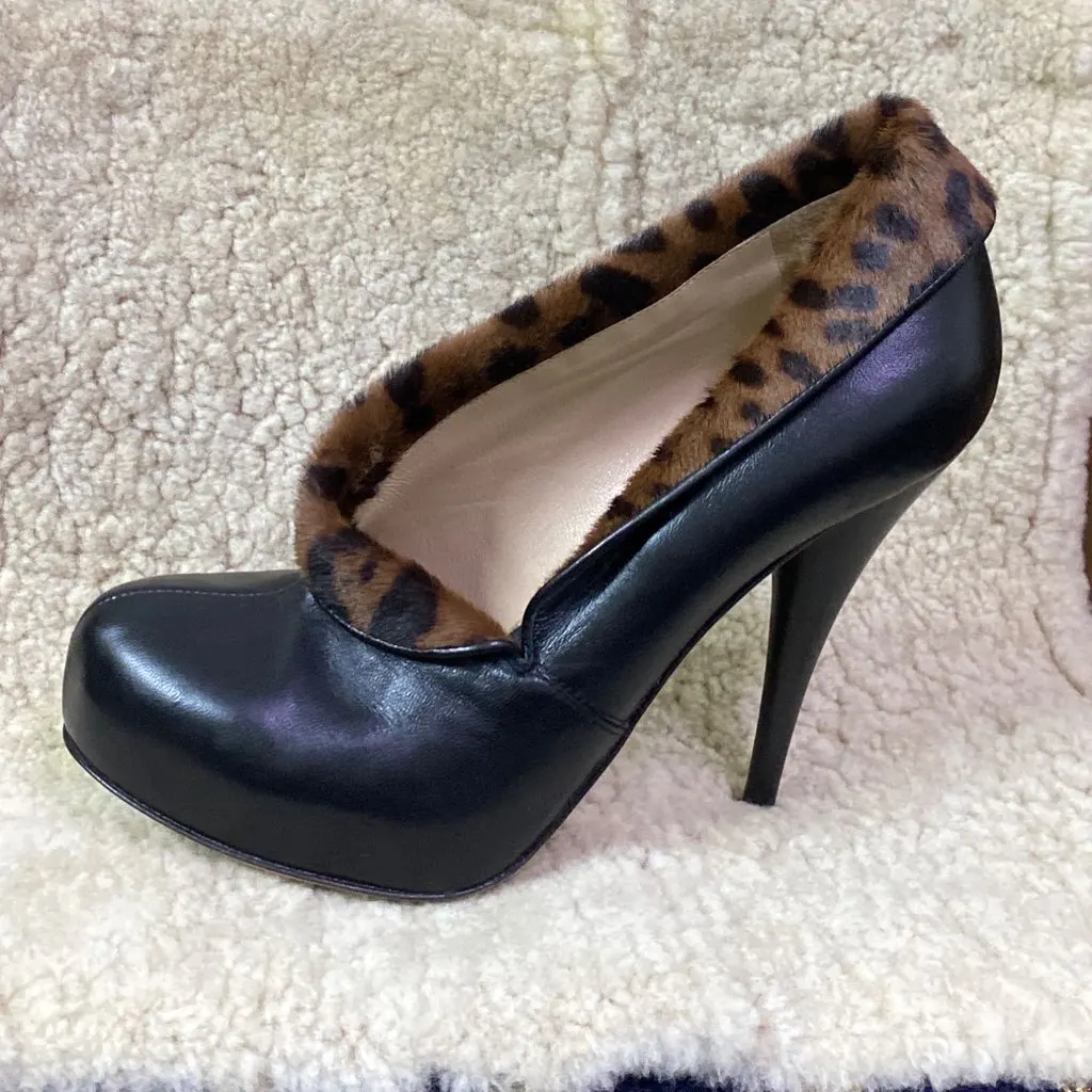 Fendi eopard-print platform pumps Size 37.5 MultiColor Very good - Back View