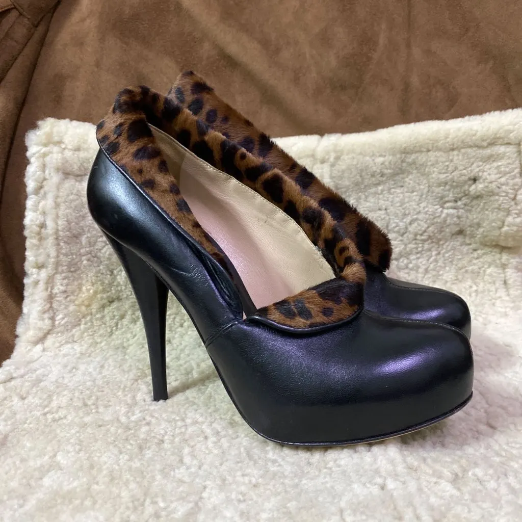 Fendi eopard-print platform pumps Size 37.5 MultiColor Very good - Model View