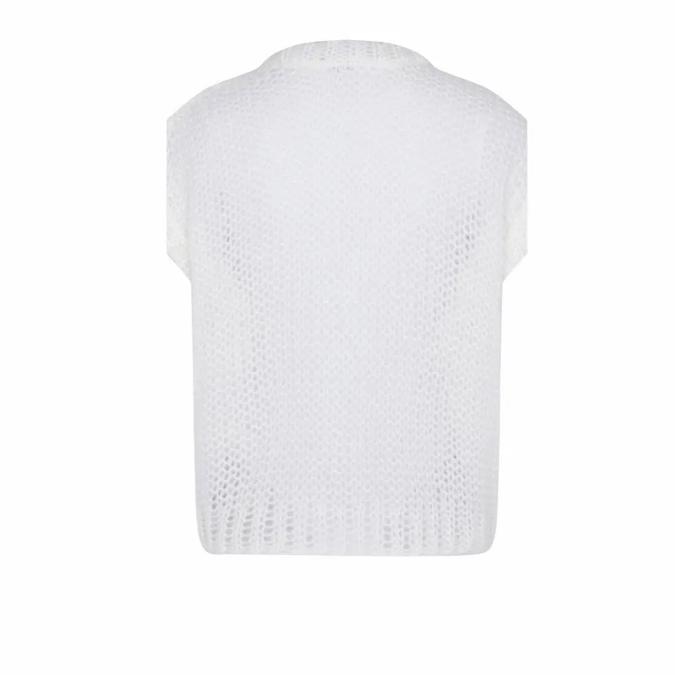 Loewe Loewe Sleeveless Sweater White Wool Never worn, with tag - Back View