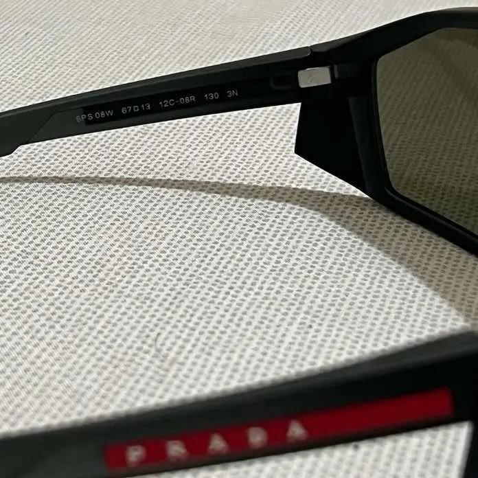 Prada Linea Rossa Sunglasses Grey Acetate Plastic Never worn, with tag - Back View