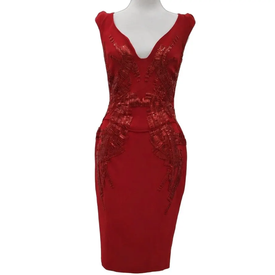 Antonio Berardi Form-Fitting Red Column Dress