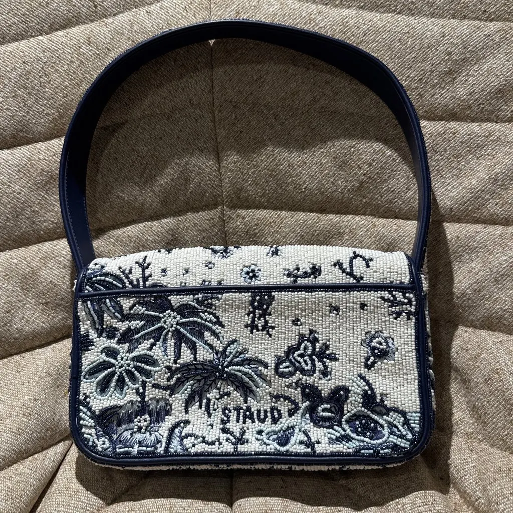 Staud STAUD Tommy Beaded Bag Navy Never worn - Back View