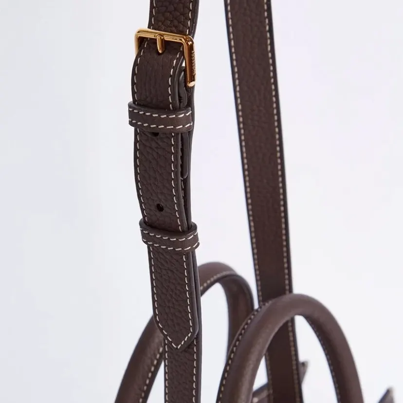 Burberry Burberry Handle Grained Leather Shopper Bag – Dark Clay Brown Brown Leather Never worn, with tag - Inside View