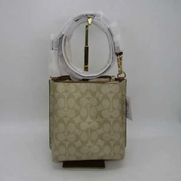 Coach Mollie Bucket Bag Beige Canvas Gold Never worn, with tag - Back View