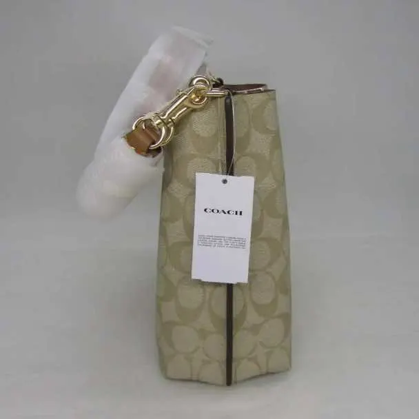 Coach Mollie Bucket Bag Beige Canvas Gold Never worn, with tag - Model View