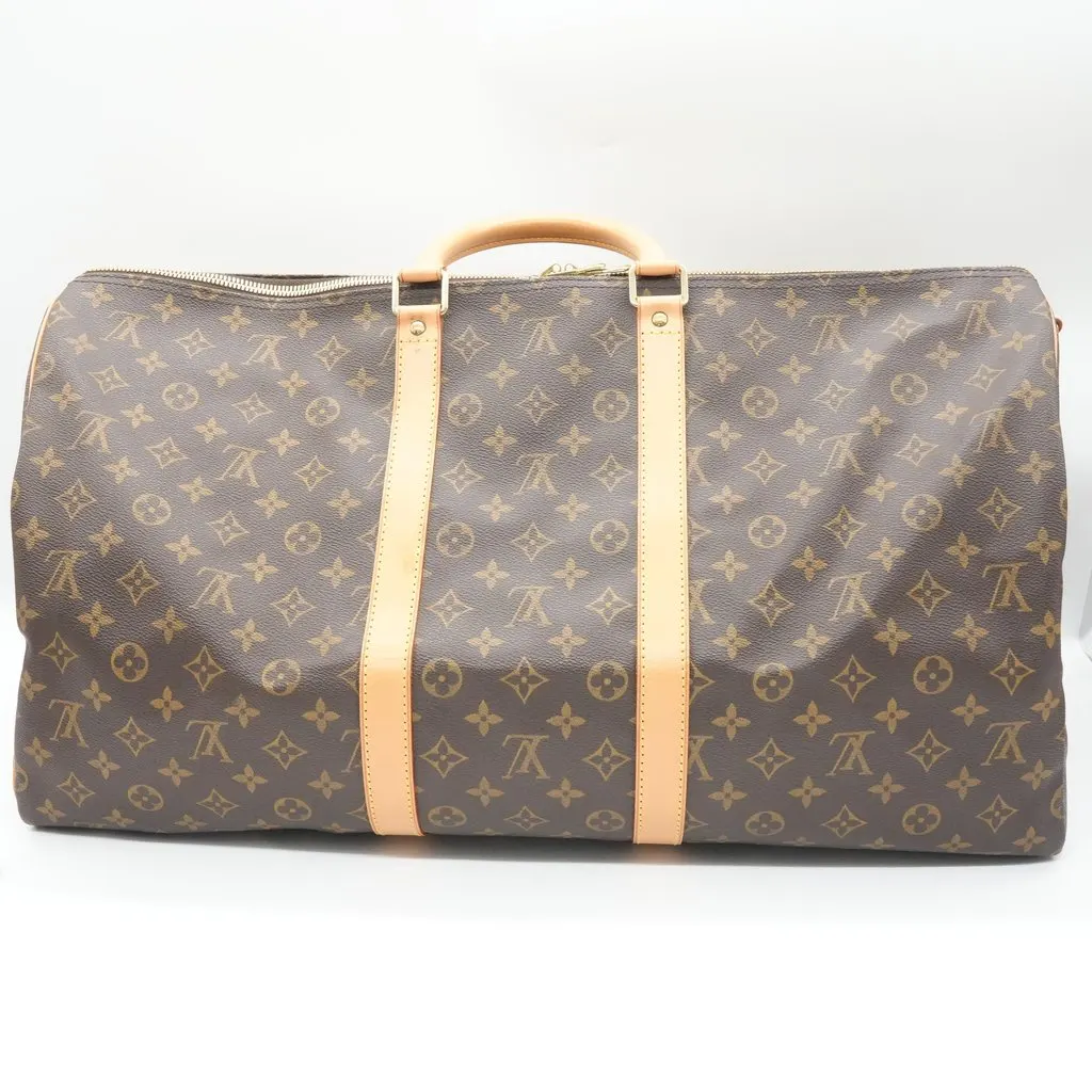 Louis Vuitton Keepall Bandouliere 55 Brown Canvas Good - Back View