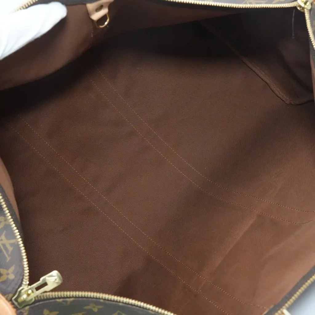 Louis Vuitton Keepall Bandouliere 55 Brown Canvas Good - Model View