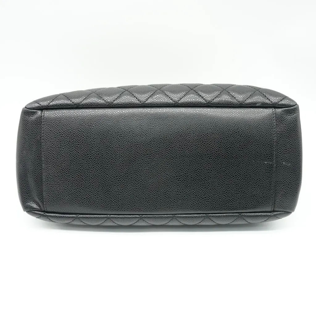 Chanel Grand Shopping Tote Black Leather Gold Hardware Black Leather Good - Inside View