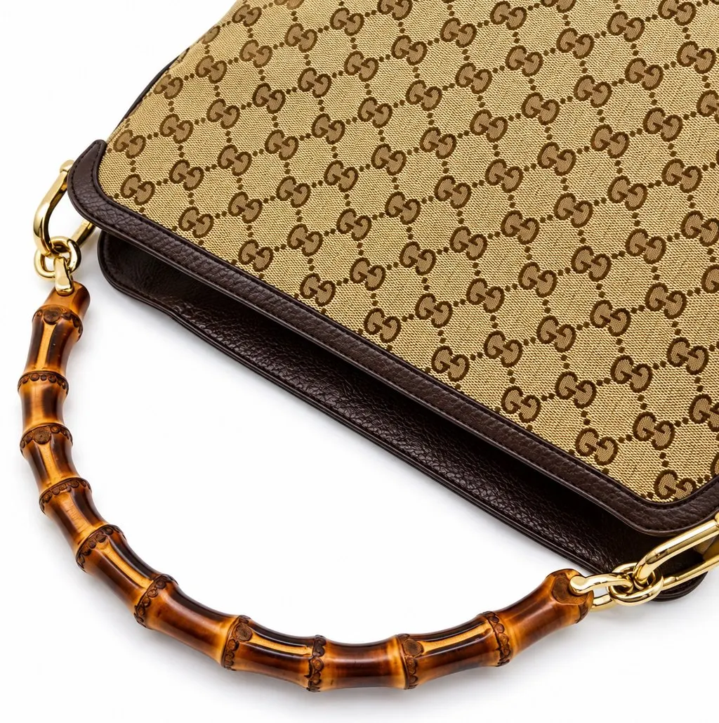 Gucci The hobo Peggy Bamboo Gucci Beige Canvas Very good - Inside View
