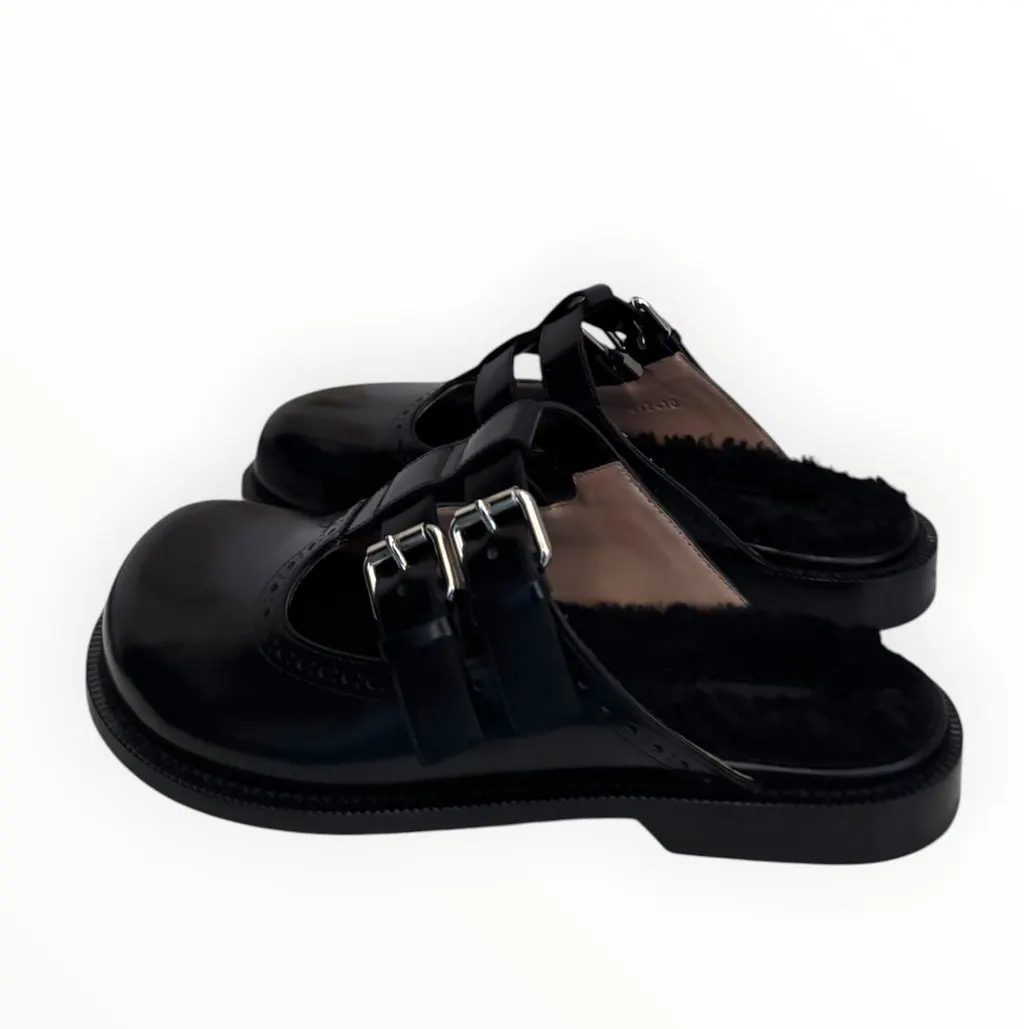 Loewe Loewe Mules Mary Jane Black Leather Never worn, with tag - Back View