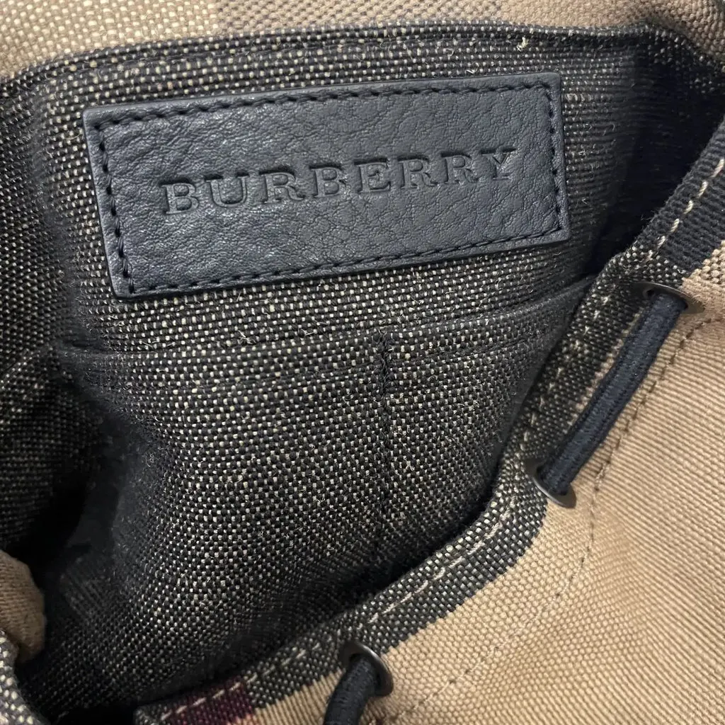 Burberry Check Backpack - '10s Brown Canvas Good - Model View