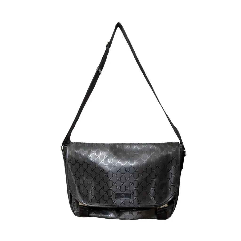 Gucci GG Imprime Messenger Bag - '10s Silver Canvas Good - Front View