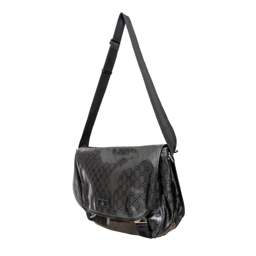 Gucci GG Imprime Messenger Bag - '10s Silver Canvas Good - Back View