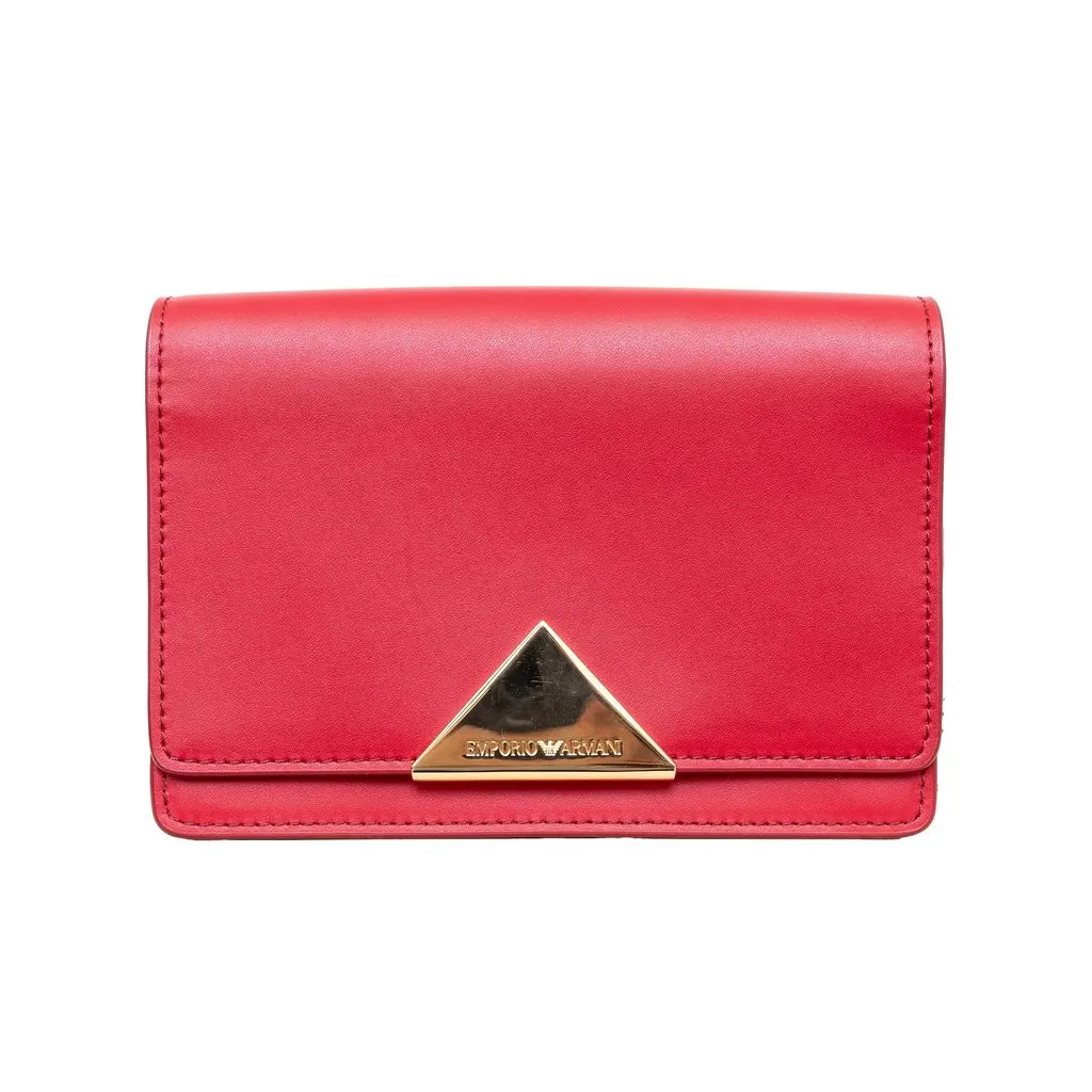 Emporio Armani Mini Sling Crossbody Bag - '10s Red Leather Good - Front View