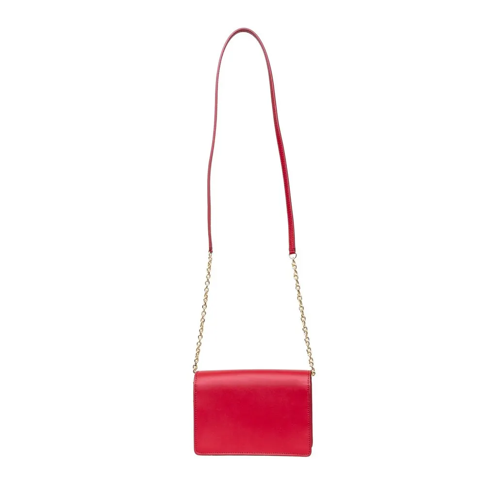 Emporio Armani Mini Sling Crossbody Bag - '10s Red Leather Good - Model View