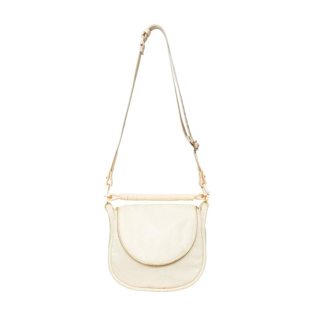 Unsigned Borbonese Chamomile Shoulder Bag - '10s White Polyamide Good - Front View