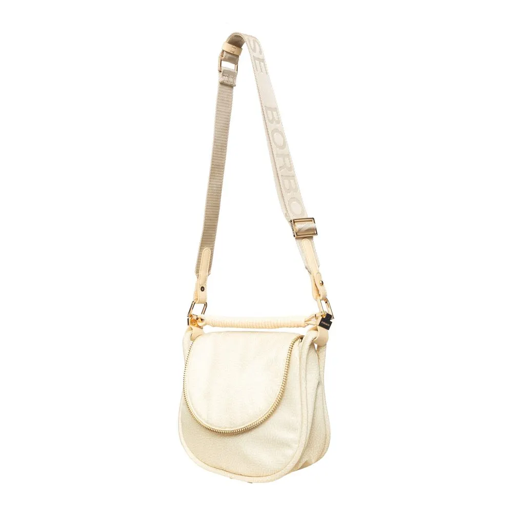Unsigned Borbonese Chamomile Shoulder Bag - '10s White Polyamide Good - Back View