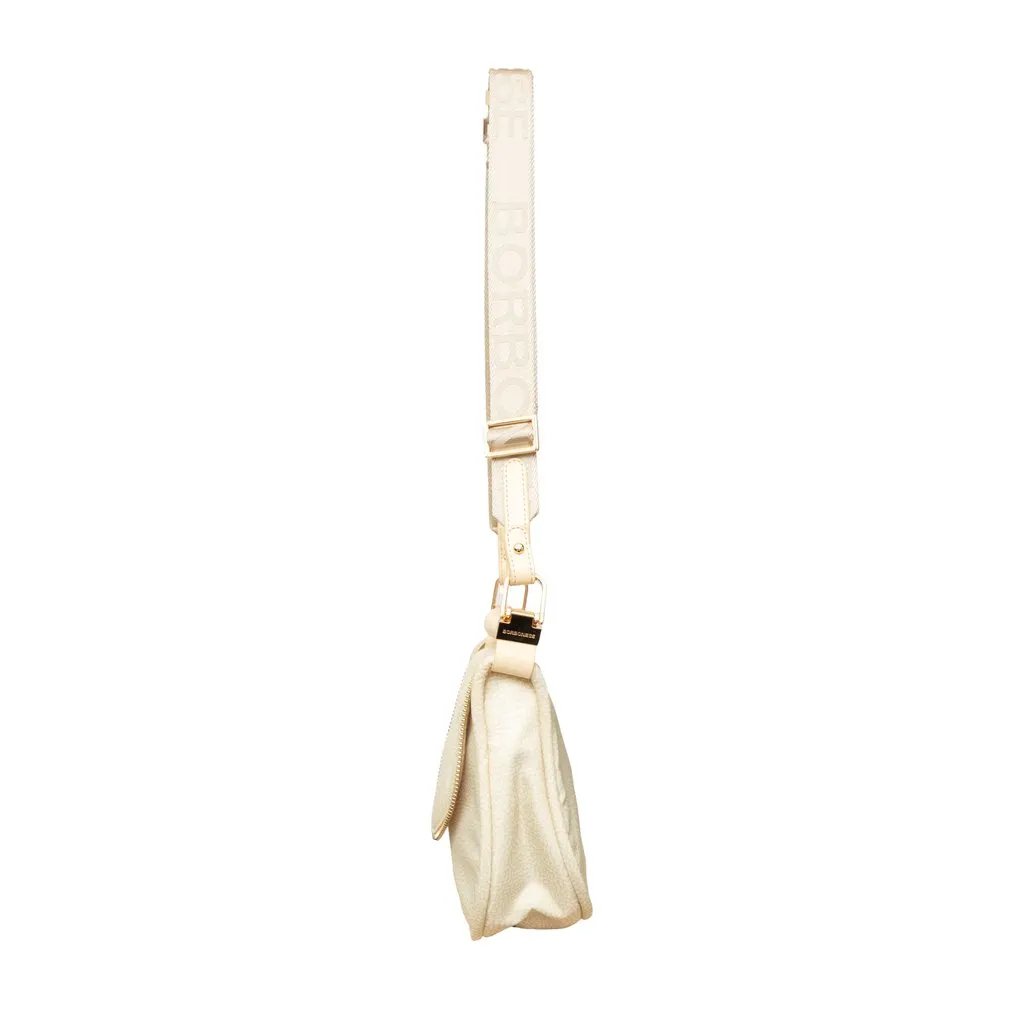 Unsigned Borbonese Chamomile Shoulder Bag - '10s White Polyamide Good - Inside View